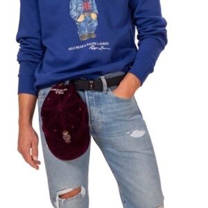 Ralph Lauren Navy Sweatshirt with Bear Motif